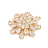 Brass Micro Pave Cubic Zirconia with Glass Pendants KK-Q026-16G-2