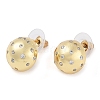 Brass Micro Pave Clear Cubic Zirconia Studs Earring for Women EJEW-S225-15G-1