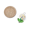 Glass Seed Beaded Flower Pendants PALLOY-MZ00521-02-2