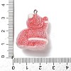 Christmas Flocky Opaque Resin Pendants RESI-C064-01A-3
