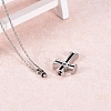 Stainless Steel Black Enamel Cross Pendant Urn Ashes Necklaces PW-WG8EAA3-01-3