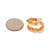 Dyed Natural Agate Round Beaded Open Cuff Ring RJEW-JR00561-5