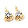 Brass Micro Pave Cubic Zirconia Pendants KK-K378-02G-1