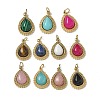 Ion Plating(IP) 304 Stainless Steel with Natural & Synthetic Gemstone Pendants STAS-G351-25G-1