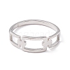 Non-Tarnish 304 Stainless Steel Triple Rectangle Hollow Finger Ring for Women RJEW-B035-02P-2