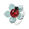 Rotatable Handmade Lampwork Rings RJEW-P158-02B-4