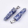 Natural Blue Spot Jasper Point Pendants G-R220-34G-2