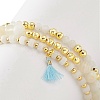 3Pcs 3 Style Natural White Jade & Moonstone & Synthetic Hematite Beaded Stretch Bracelets Set BJEW-JB09120-5