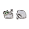 Brass & Shell & Clear Cubic Zirconia Charms KK-G497-18P-2