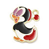 Light Gold Plated Alloy Enamel Pendants ENAM-L041-06B-1