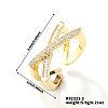 Hip-hop Style X-shaped Brass Micro Pave Clear Cubic Zirconia Cuff Rings for Women DB5338-2-2