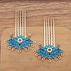 Flower Alloy Enamel Hair Stick Finding PW-WG19BAE-05-1