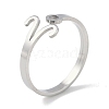 Non-Tarnish Constellations 304 Stainless Steel Open Cuff Ring for Women RJEW-L122-001P-03-1