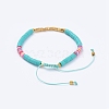 Adjustable Braided Bead Bracelets BJEW-JB05098-04-2