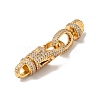 Brass Micro Pave Clear Cubic Zirconia Interlocking Clasps KK-J301-01-4
