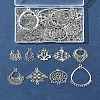 36Pcs 9 Styles Tibetan Style Alloy Chandelier Components Links TIBE-FS0003-24-8