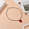 Resin Melting Heart Peandant Necklace with Waxed Cord for Women NJEW-TA00068-6