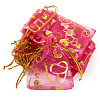 50Pcs Heart Printed Organza Bags OP-TADJ0001-01G-2