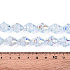 Electroplate Transparent Glass Beads Strands EGLA-N020-03G-4