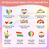 GOMAKERER 40Pcs 10 Style Rainbow Color Pride Alloy Enamel Pendants ENAM-GO0001-06-2