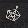 Non-Tarnish Boy Jewelry Original Color 304 Stainless Steel Pentagon with Pentagram Pendants X-STAS-I032-209-2