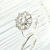 Flower Rotatable Open Cuff Rings for Women RJEW-G333-01B-1