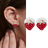 1 Pair Zinc Alloy Enamel Stud Earrings EJEW-LP0009-14-1