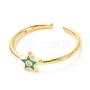 Star Golden Cuff Rings for Women KK-G404-09-2