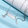 304 Stainless Steel Butterfly Pendant Cable Chain Necklaces for Women NJEW-P320-01B-P-2