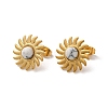 Natural Howlite Sun Stud Earrings EJEW-D075-01E-G-1