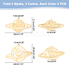 8Pcs 4 Style 201 Stainless Steel Pendants STAS-DC0001-54-4