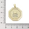 Rack Plating Brass Micro Pave Clear Cubic Zirconia Pendants KK-H474-22G-02-3