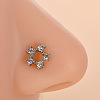 316L Surgical Stainless Steel Clear Cubic Zirconia L-Shaped Nose Rings WG09863-09-1