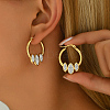 Elegant Stainless Steel Geometric Oval Hoop Earrings BC2631-1