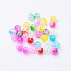 Two Tone Transparent Crackle Acrylic Beads CACR-R009-8mm-M-2