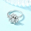 Flower Rotatable Open Cuff Rings for Women RJEW-G333-01I-2