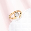 304 Stainless Steel Glass Cuff Open Rings RJEW-P177-02A-G-2