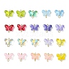 Butterfly Gradient Color Baking Paint Transparent Glass Connector Charms PALLOY-JF03278-01-1