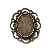 Filigree Wrap Oval Alloy Cabochon Settings PALLOY-N0088-10AB-NF-1