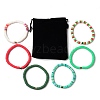 Handmade Polymer Clay Heishi Beads Stretch Bracelets Sets BJEW-JB05902-09-1