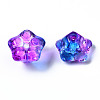 Two Tone Transparent Spray Painted Glass Beads GGLA-S054-011D-02-3