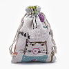 Kitten Polycotton(Polyester Cotton) Packing Pouches Drawstring Bags ABAG-T006-A08-2