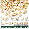   80Pcs 8 Style Brass Beads KK-PH0004-78-5