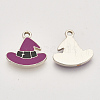 Light Gold Plated Alloy Enamel Pendants X-ENAM-T009-33B-2