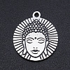 Non-Tarnish 201 Stainless Steel Etched Pendants STAS-N090-JN813-1