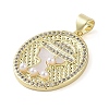 Brass Micro Pave Clear Cubic Zirconia Pendants KK-Q813-11B-G-2