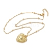 Brass Heart Pendant Necklaces for Women NJEW-U020-02G-4