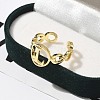 Brass Open Cuff Rings for Women RJEW-K289-01G-L-5