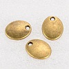 Tibetan Style Alloy Stamping Blank Tag Charms Pendants TIBEP-10X8-AB-FF-2