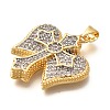 Brass Micro Pave Cubic Zirconia Pendants KK-B128-09G-2